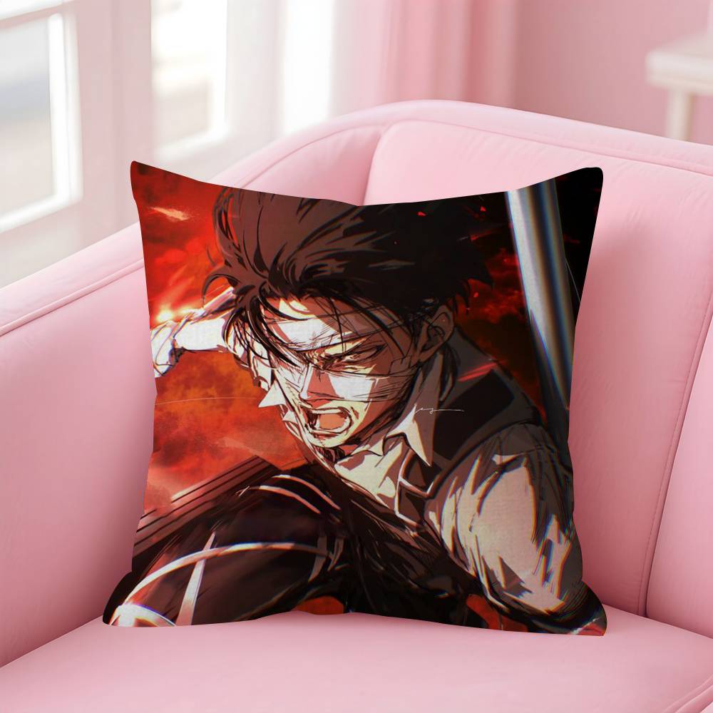 Anime Attack On Titan Levi Ackerman Cushion Cover Car Throw Pillow Case For Sofa Car Christmas Gift