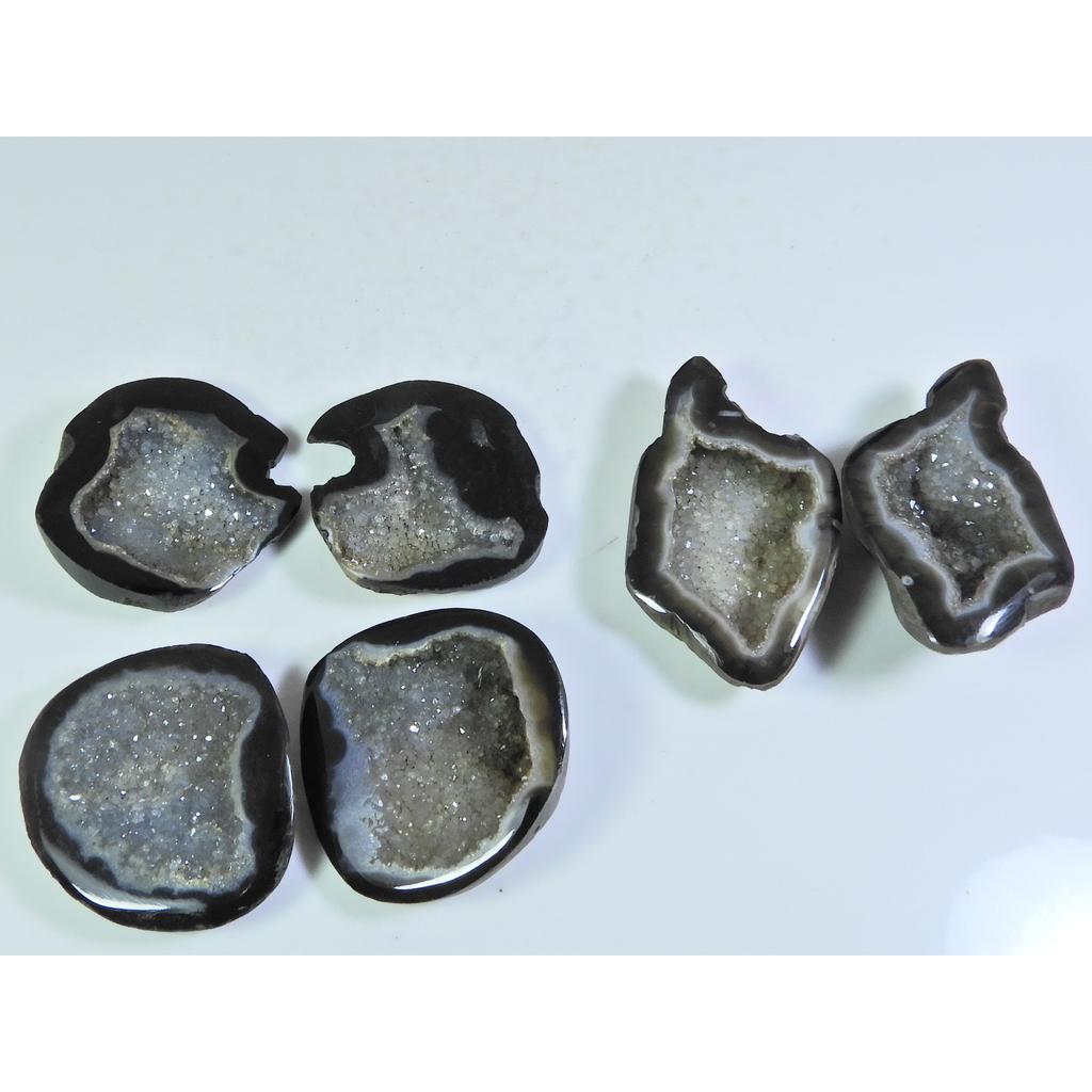 Dyed Slice Druzy Agate Matched pair Cabochon Loose Gemstone 3Pair Lot 248Cts A-732