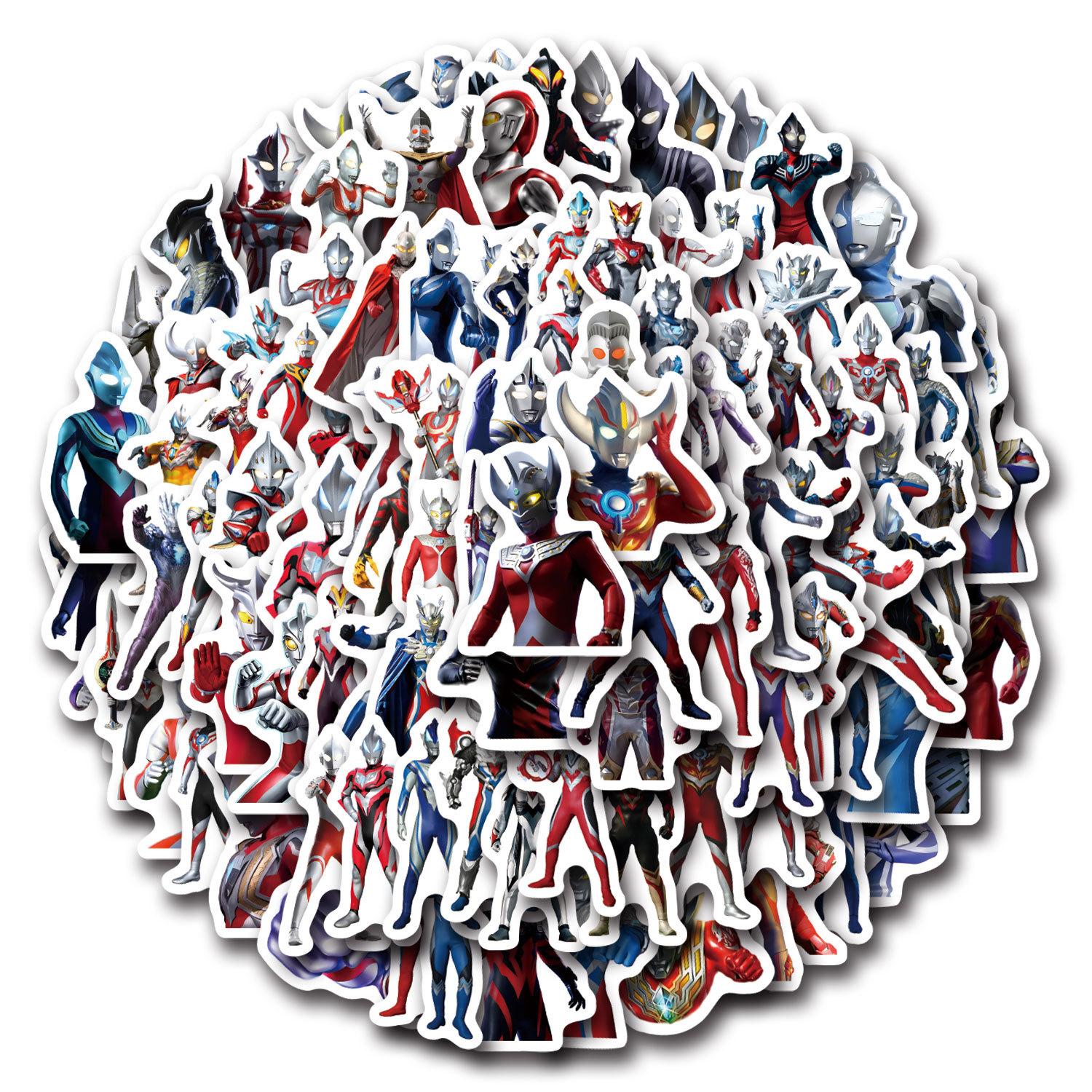 

100 стикеров Ультрамена в Q-версии Высокоточные Наклейки для ноутбука, мобильного телефона, билета, Личные декоративные наклейки