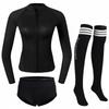Muta da 2 mm per donna, Rash guard a due pezzi a maniche lunghe, Neoprene, per surf, immersioni, Sole