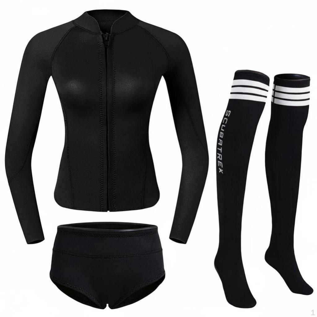 2mm Wetsuit for Women, Long Sleeve TwoPiece Rash Guard, Neoprene, wave ridinging, diveing, Sun