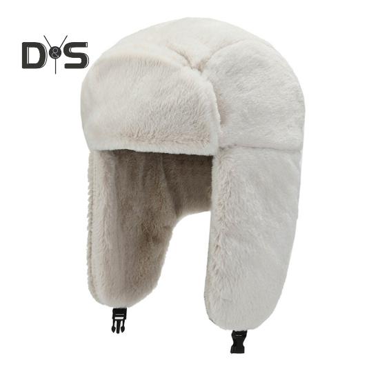 

Женская зимняя шапка с утолщенной плюшевой защитой от ушей, пушистая ветровая крыша, регулируемая теплоизоляция для катания на лыжах, коньках, сноуборде, шапка Lei Feng белый