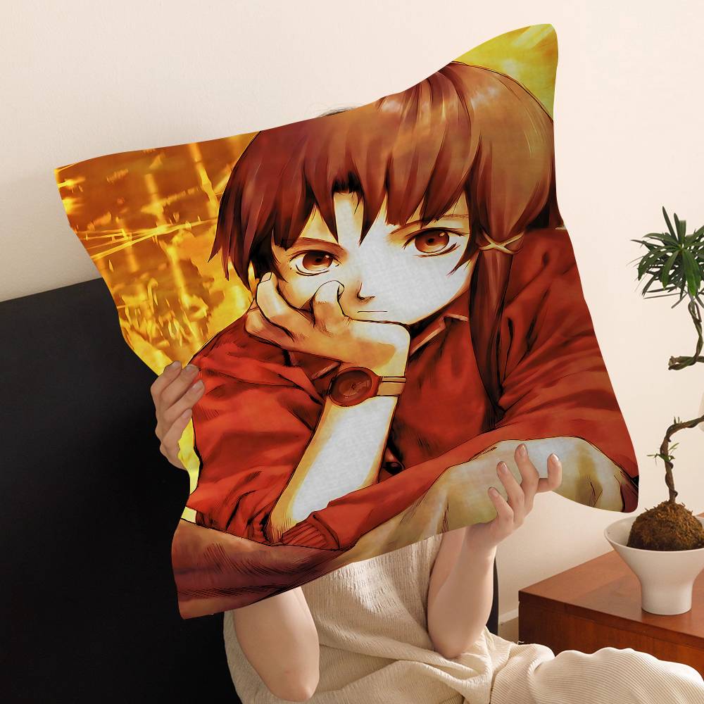 Serial Experiments Lain Anime Cushion Cover Pillowcase Upholstery Sofa Throw Pillow Home Decor Pillowcas