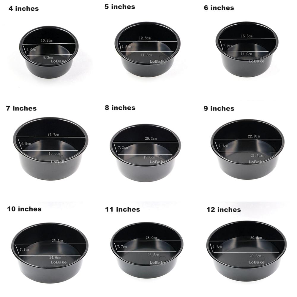 4-12 inches Non-stick Removable Bottom Round Shape Aluminium Chiffon Cake Mould Bread Mold Cupcake Moulds Pans Tin DIY Baking