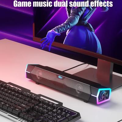 4D Bilgisayar Hoparlör Çubuğu HiFi Stereo Ses Subwoofer Mikrofonlu Kablolu Bluetooth Hoparlör Laptop Notebook PC TV Aux Hoparlör