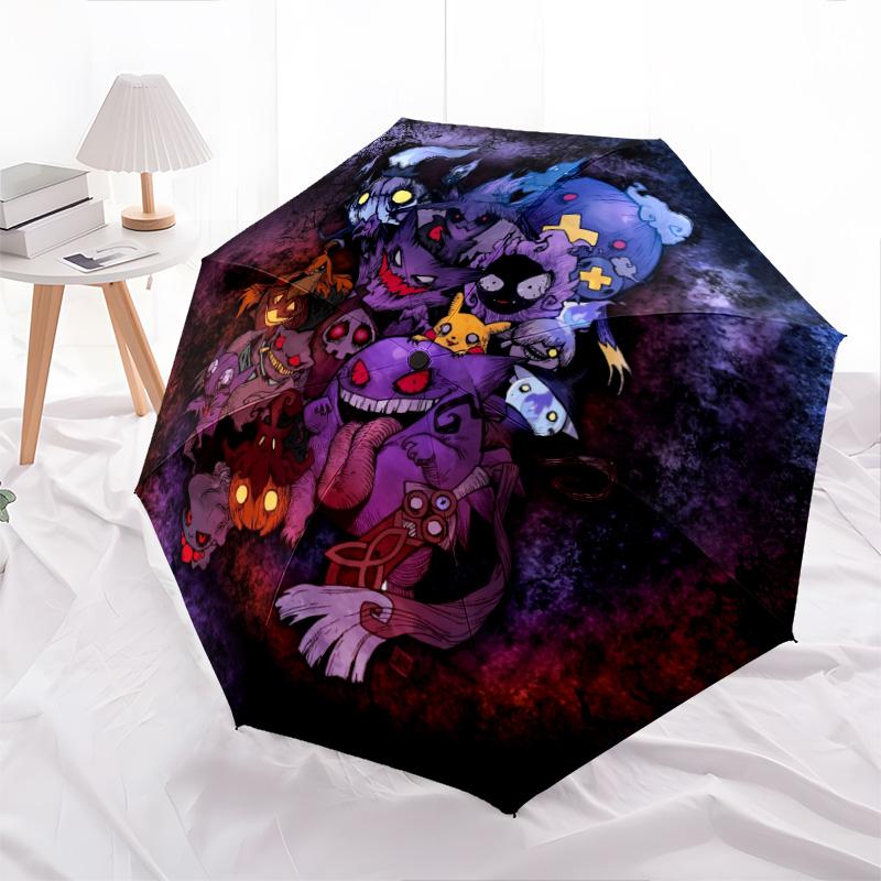 

Pokémon Characters pattern, automatic folding umbrella, portable and foldable design, 8 ribs, a Christmas or birthday gift.