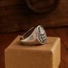 Adjustable Copper Ring With Yellow Cai Shen Seal Design Vintage Chinese Style Men Women Unisex Lucky Charm Jewelry