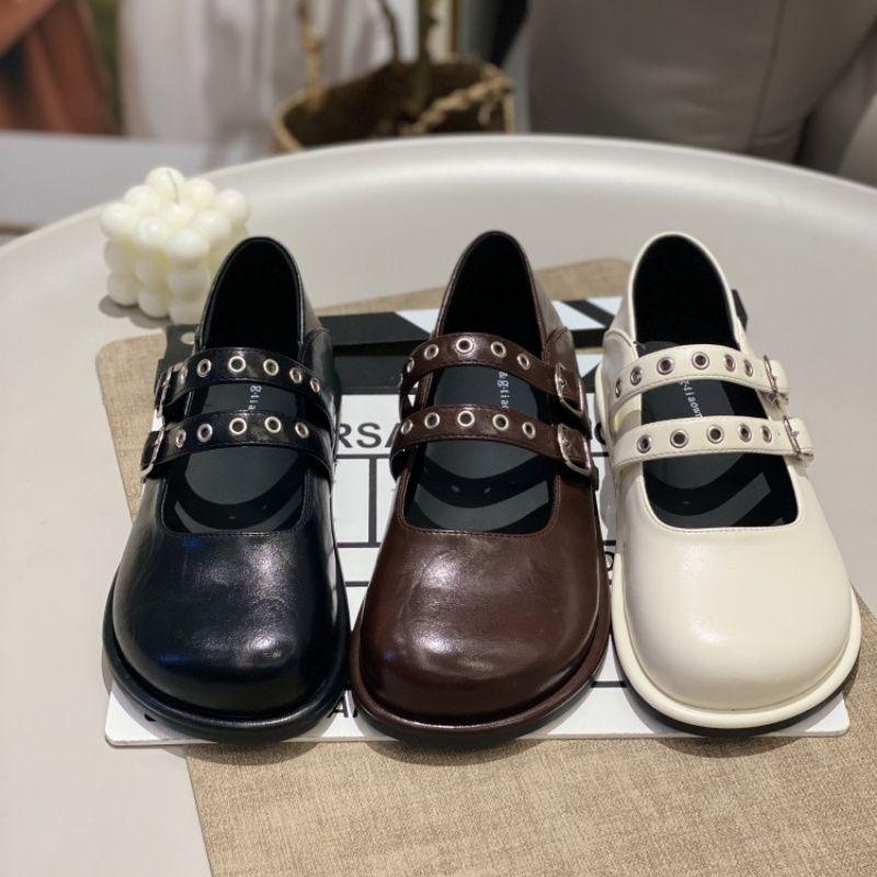 Mary Jane Shoes 2025 New Fashion Versatile Comfortable Light Casual Soft Sole Korean Version Square Head One-word Buckle Belt Women's Shoes