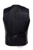 Stylish Handmade Men Hand Pocket Sheepskin Pure Leather Waist Out Wear Vest Coat