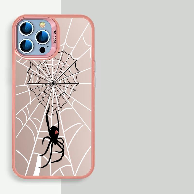 Cool Spider Pattern Electroplate pro IPhone 16 15 14 13 12 11 Pro Max Nárazuvzdorný zadní kryt