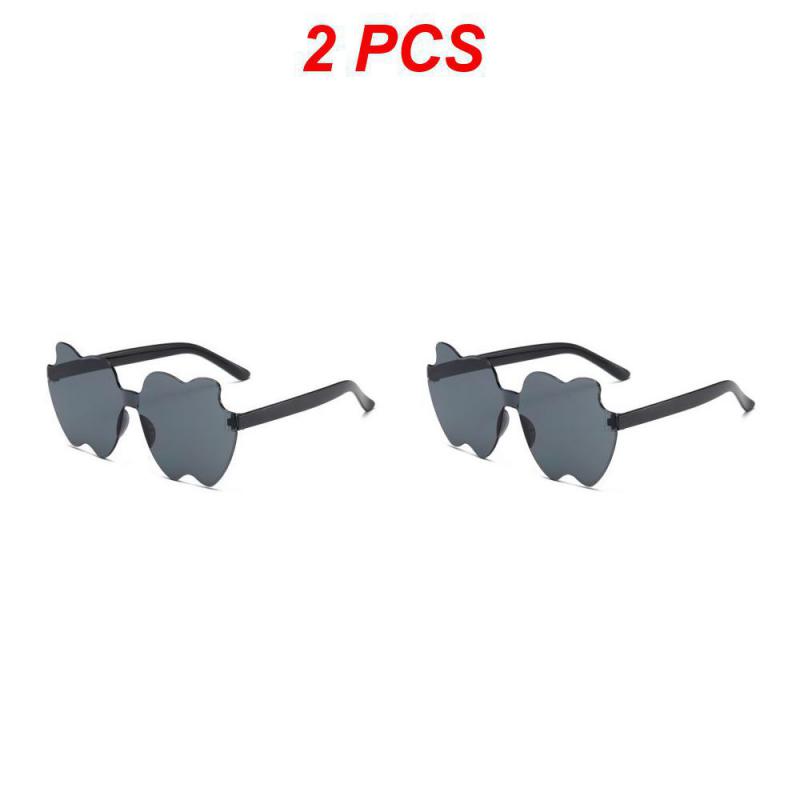 2/4/6PCS Eyewear Frameless Clear Lens Colorful Funny Gafas De Sol Shades Polarized Rimless Jelly Color Personality For Women Men