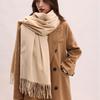 Tassel Imitation Cashmere Scarf Korean Style Women Shawl Simple Winter Neckerchief  Autumn