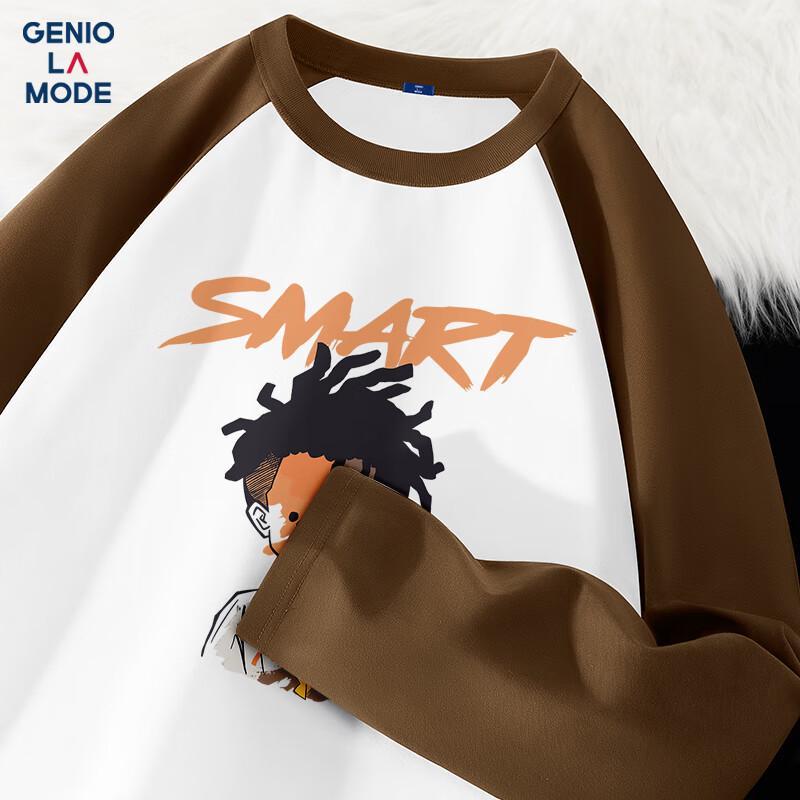 

Мужская футболка GENIOLAMODE с длинным рукавом, плотный чистый хлопок M