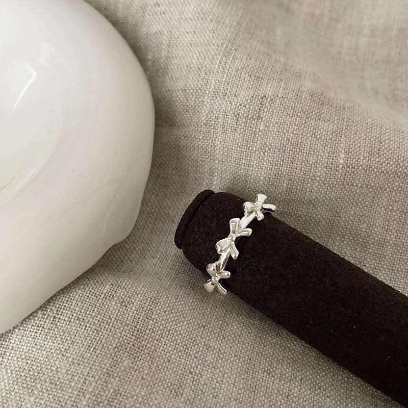 Sweet And Cute Bow Love Open Ring Female Niche Gentle Fashion Temperament Elegant Versatile Ring Ring