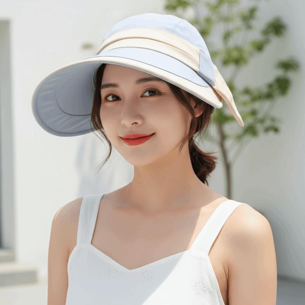 Breathable Wide Brim Sun Cap Polyester Sunscreen Empty Top Hat Women Sunshade Hat  Sport