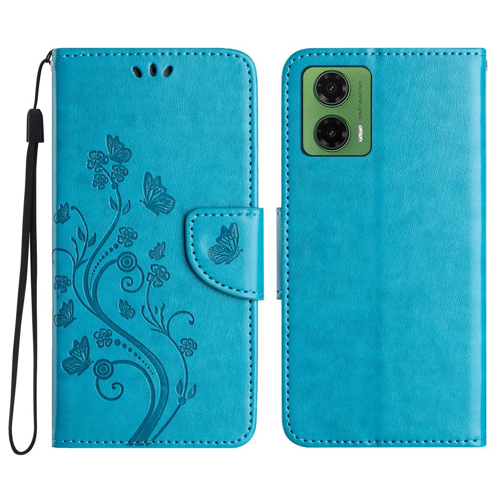 For Motorola Moto G35 5G Case Imprinted Mini Butterfly Leather Wallet Phone Cover