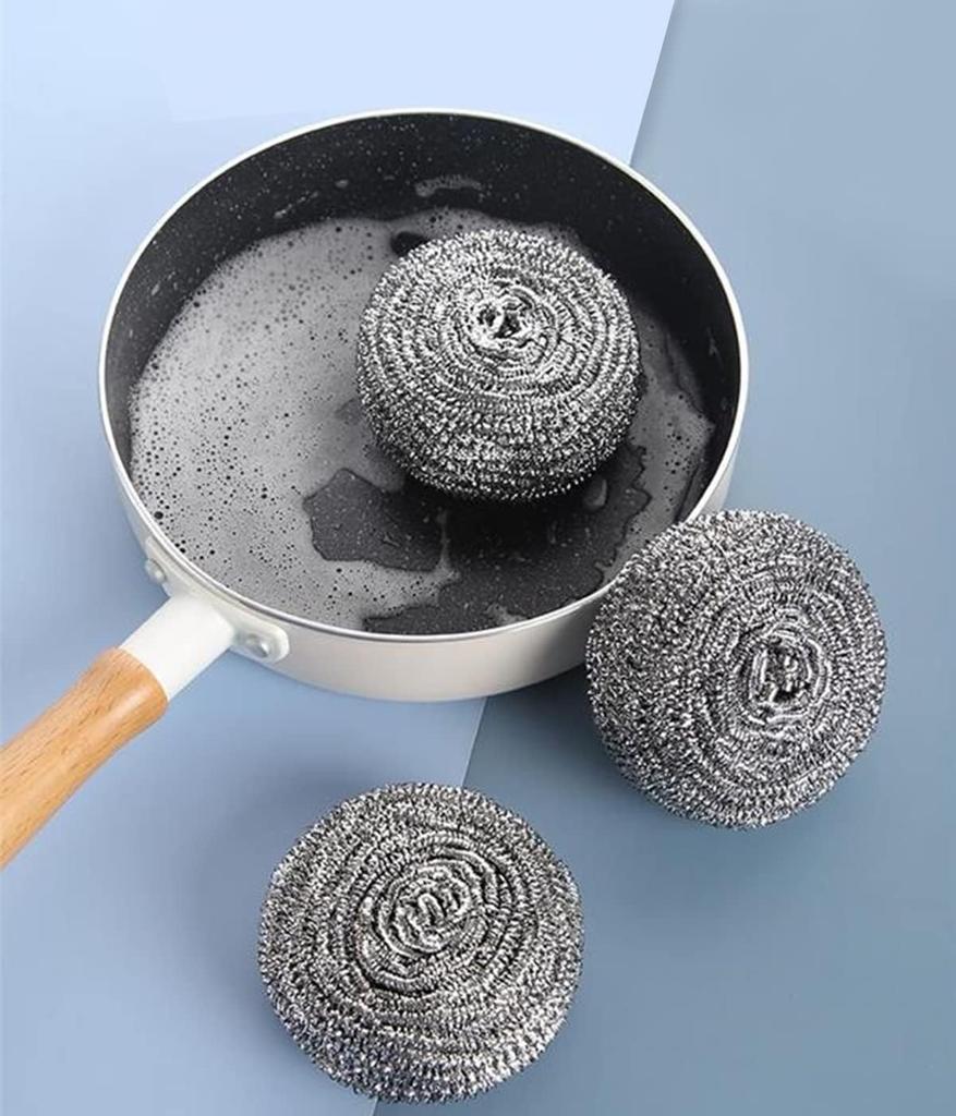 6Pcs Steel Wool Scrubbers - Flexible Scrubber Pads for Cleaning Dishes Pots, Pans Grills and Sinks dish brush cleaning brush
