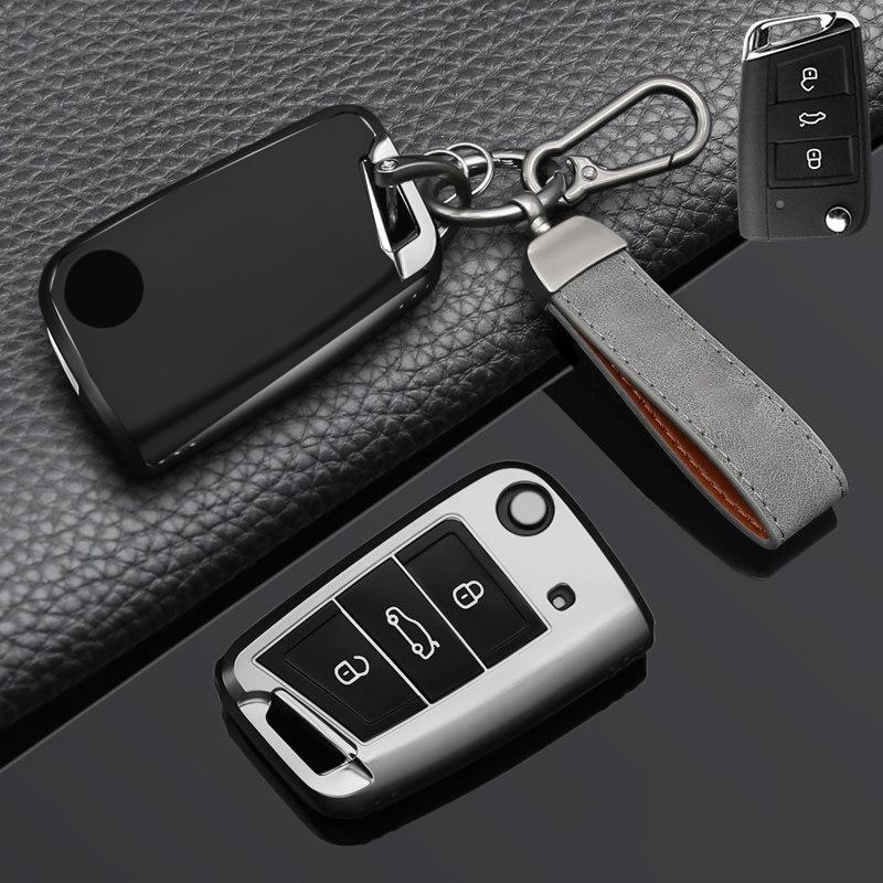 3 Button Flip Folding For Vw Golf 7 Mk7 Skoda Seat 2014 Fob Hull Octavia Combi Leon Ibiza Cuptra Car Key Case Cover