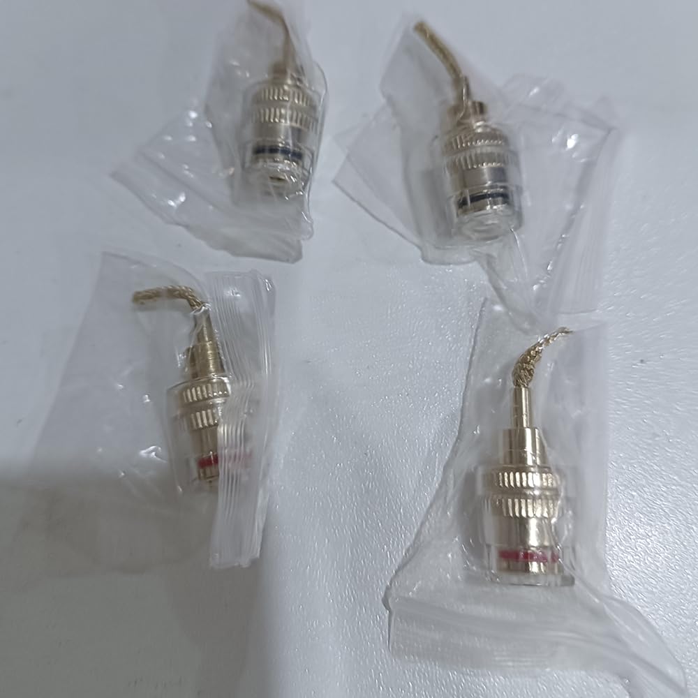 LOYELEY Banana Plug Adapter for Speaker Braided Stranded Stable High Audio Jack for Speaker Cables Connectors, 4-Pack, Cables, Wire, Connection,