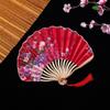 Home Decoration Gift Sea Shell Shape Bamboo Craft Folding Fan Photography Prop Dance Fan Hand Fan