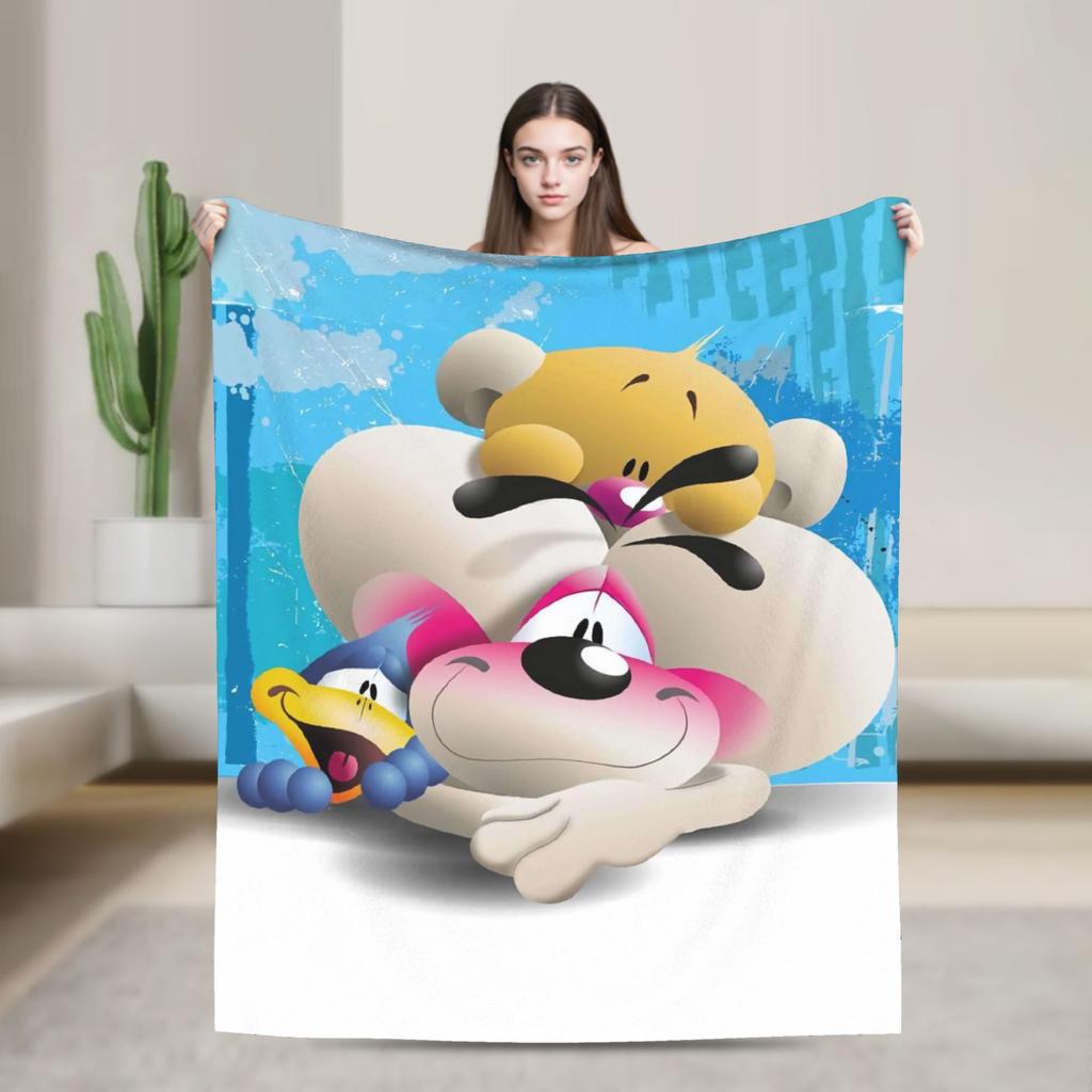 Cute Mouse Diddl Plush Blankets Children Flannel Throw Blanket For Home Decor Warm Design Quality Bedspread Birthday Gift