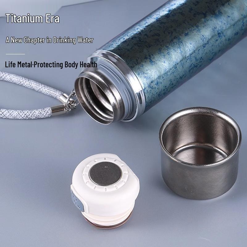 Shangqi Ice Crystal Titanium Insulated Mug with Lanyard