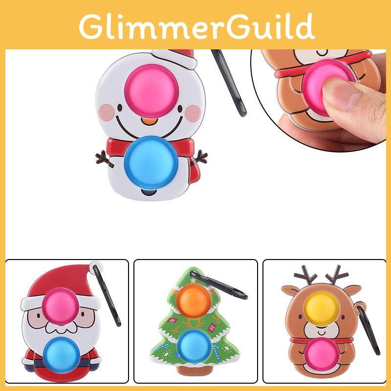 Liebliches doppelseitiges Weihnachts-Pop-It-Sensorik-Fidget-Spielzeug zur Stressreduzierung und für Spaß