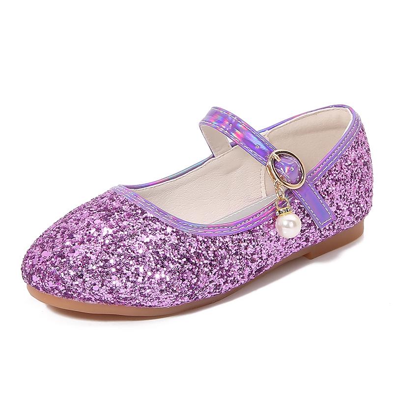 Girls' Sequined Princess Shoes - Spring/Autumn, Ballet Flat for Dance, Catwalk, or Evening Dress.