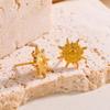Elegante 18 Karat Gold Sonnenblumen Titanstahl Steckerohrringe für Damen - Nicht verblassend, Hochwertiges Gefühl.