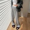 New Arrival Contrasting Color Dancing Pants for Women's with High Waist Drooping and Versatile Design Wide-leg Sports Casual Sweatpants