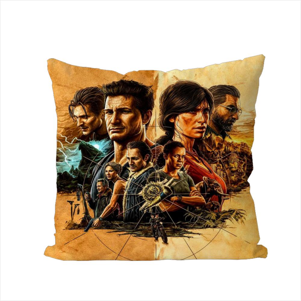 Game UUncharted Pillow Case For Car Sofa Decorative Home Doublesided Print Plush Square Throw Pillow Cushion Cover