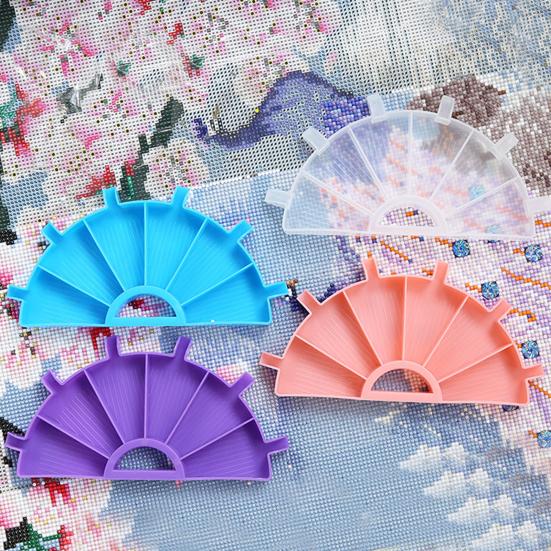 1 Set Bead Sorting Tray Fan-shaped Grid Design Classified Multi-functional DIY