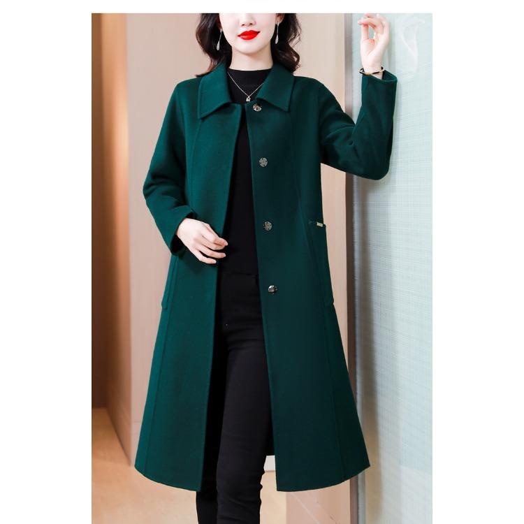 Eleganter Wollmantel in Übergröße für Damen, modische und schlank machende lange Jacke in High-End-Qualität