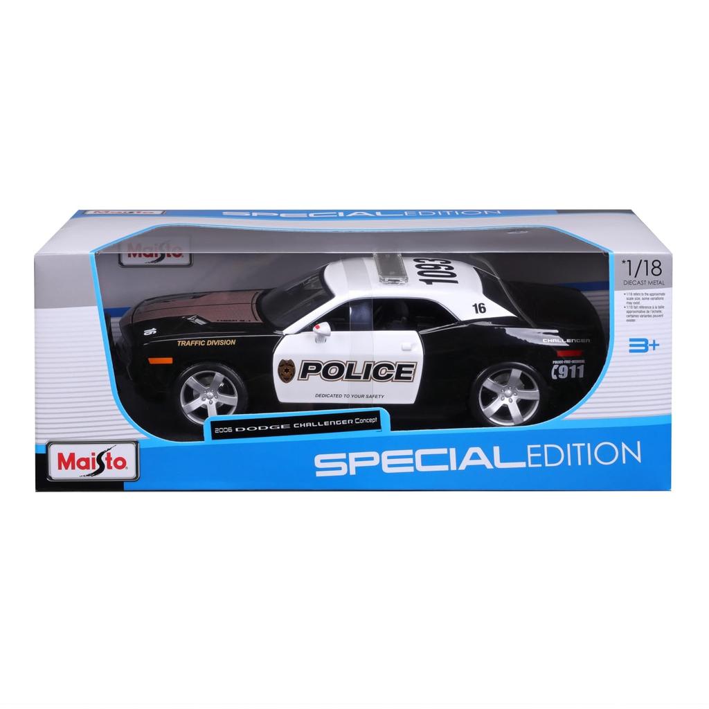 Dodge Challenger Concept Police Scale Diecast Model 31365 (2006, 1/18 Car, Black) [item]