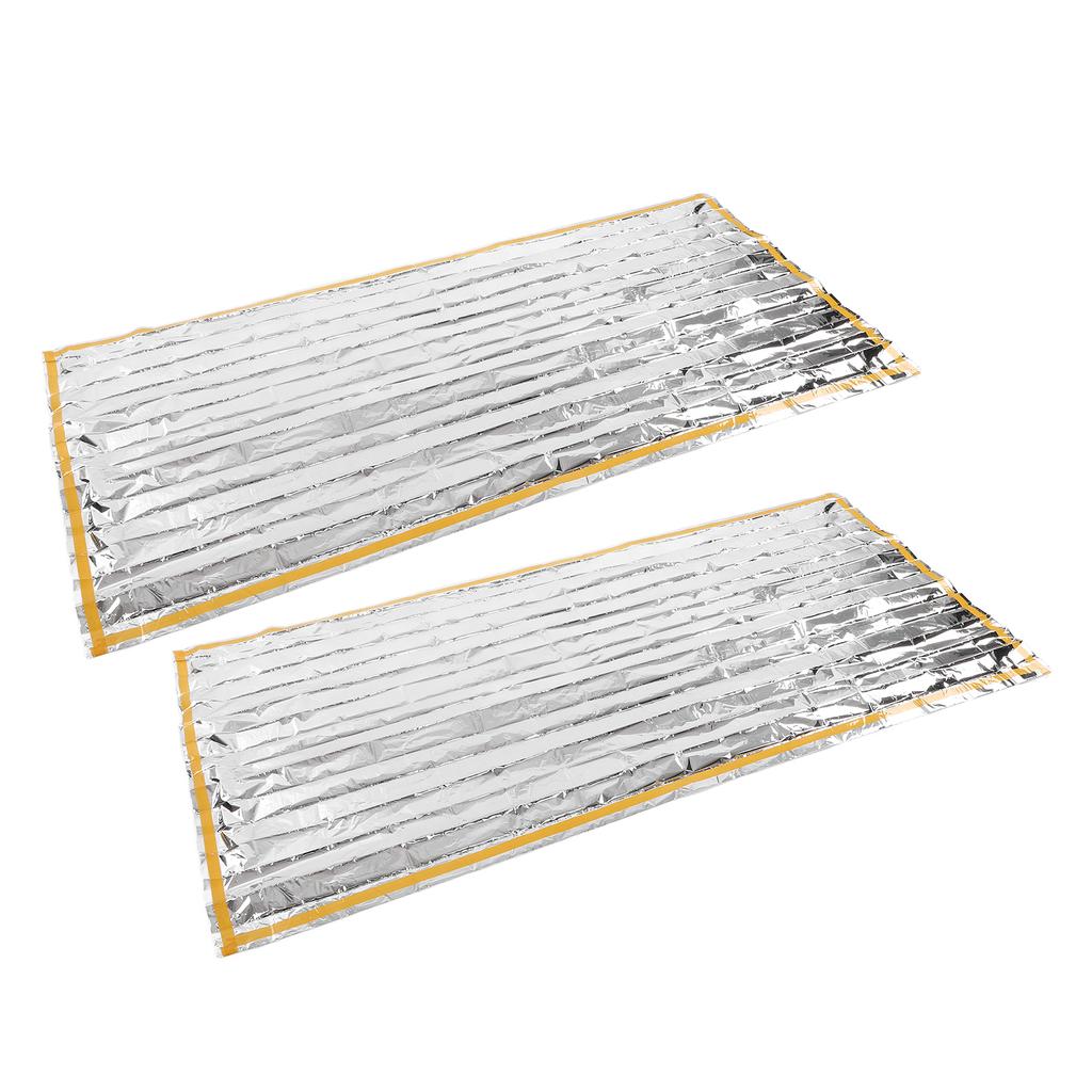 2PCS Emergency Blankets 200x100cm Foldable Space Blanket Sun Protection Tear Resistant Survival Blanket for Camping