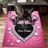 1PC Custom Name Crown Heart Theme Floor Mat Ideal for Living Room, Game Rooms, Office, Bedroom, Floor Mat Playful Design