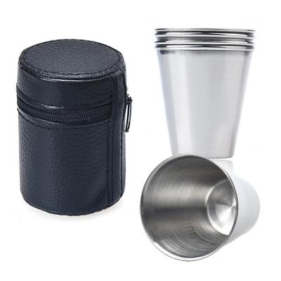 Zestaw 4 kubków ze stali nierdzewnej do picia kawy i herbaty Tumbler Camping