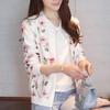 Women's Korean-Style Chiffon Sun Protection Jacket, Long Sleeve, Zipper, Printed, Loose Fit, Short Length