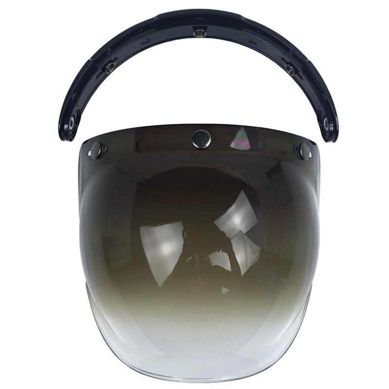 Retro Bubble Lens Motorcycle Helmet with Frame - Three-Button Design