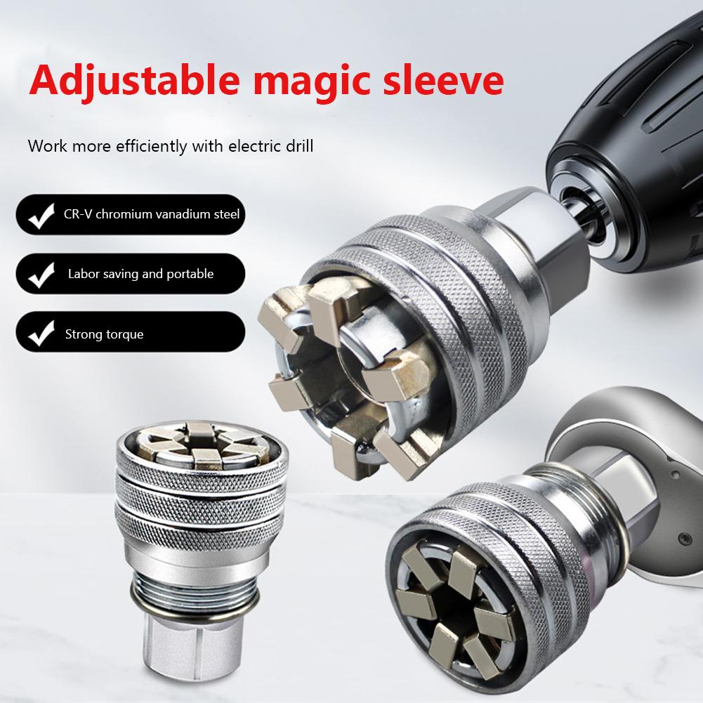 10-19mm Electric Drill Magic Universal Socket with 3/8 Inch Socket Adaptor Screw Wrench Socket for Torque Wrench and Power Drill