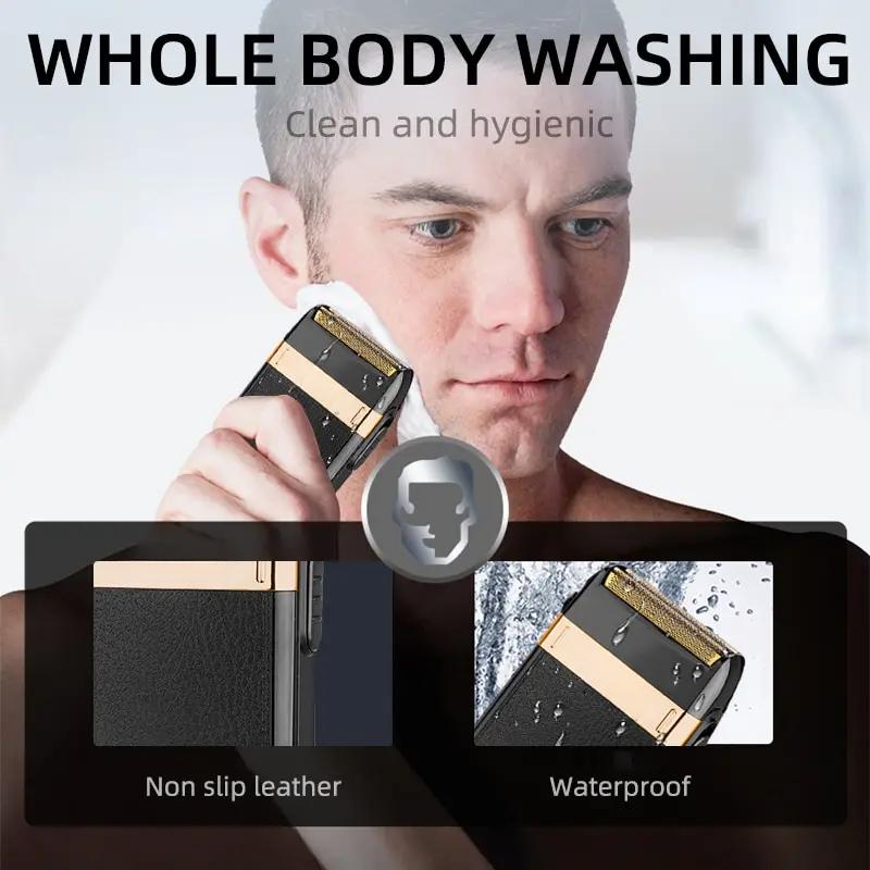 Electric Shaver for Men Twin Blade Waterproof Reciprocating Cordless Razor USB Rechargeable Shaving Barber Trimmer