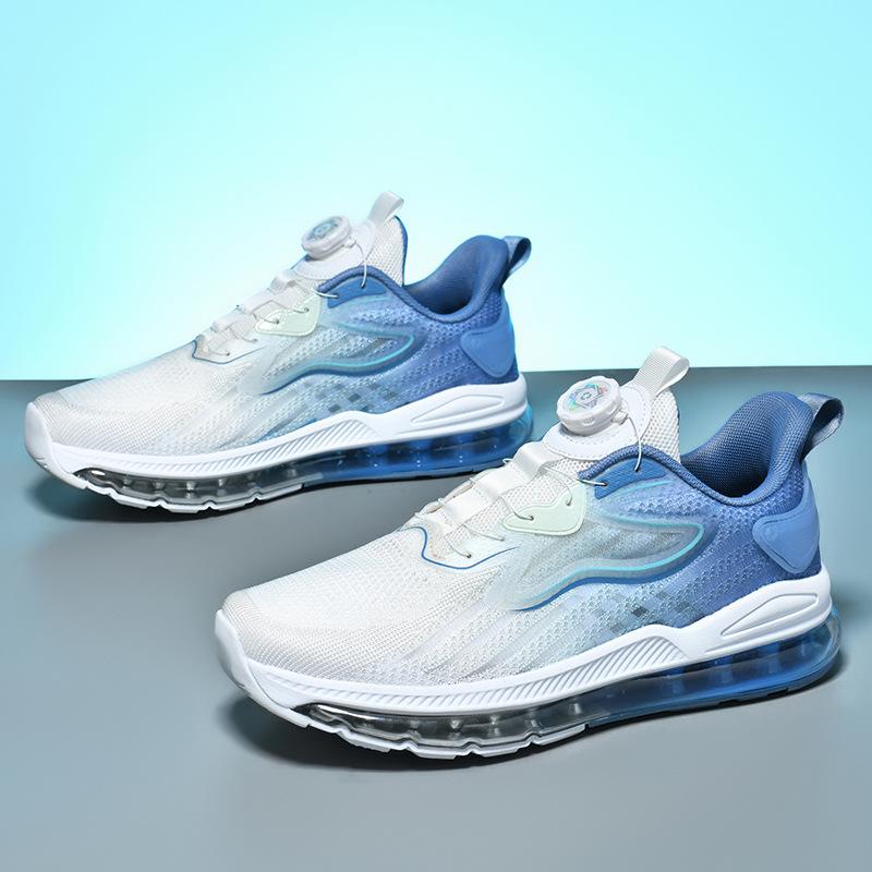 Extra large size men's shoes four seasons fashion air cushion running shoes flying woven casual sports shoes outdoor breathability