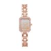 Korean Style Rhinestone Square Ladies' Watch - Starry Sky Quartz with Petite Bracelet