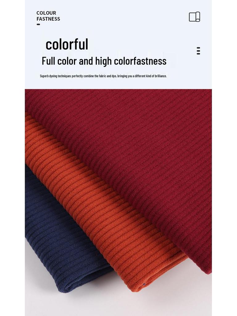 Superelastischer 6-Rippen-Kord, Hochelastisches Polyester-Imitations-Baumwollgewebe für Hosen, Taschen, Oberbekleidung, Hüte und Schuhe.