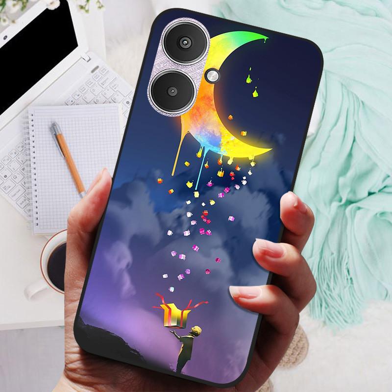 For Xiaomi Redmi 13C 5G Case Black Silicone Bumper Wolf Lions Soft TPU Covers for Xiaomi Redmi 13C 5G Funda Coque Protective