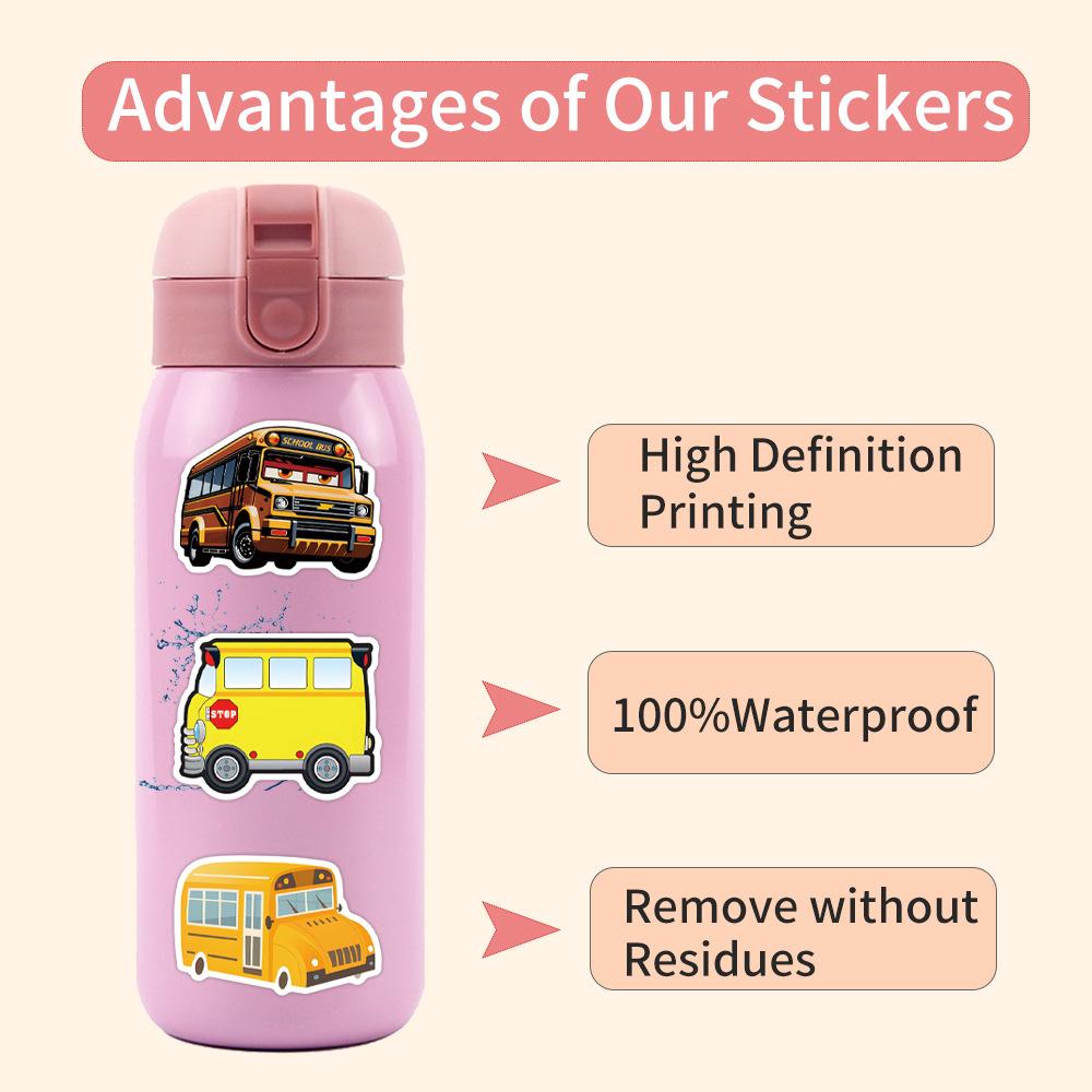 55 New School Bus Cartoon School Bus Graffiti Stickers Suitcase Mobile Phone Stickers