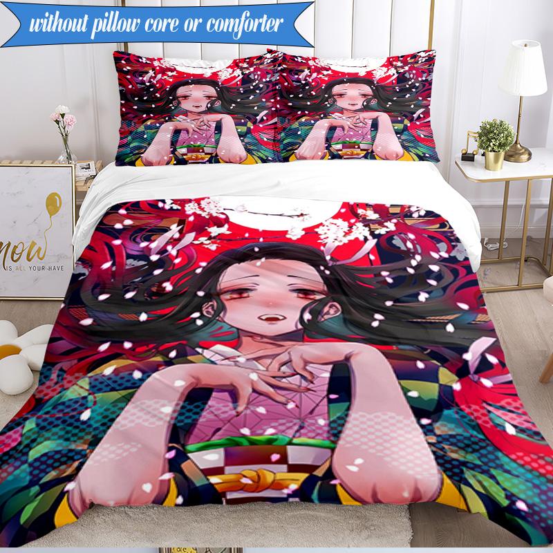 Vibrant Anime Characters 3pcs K-pop Music Group Bedding set,Ideal for Bedroom, Dormitory,Including Duvet Cover And 2pcs Pillowcases,Fan Gifts