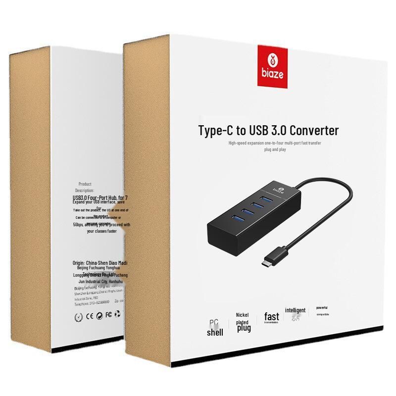 BIAZI USB-C to 4-Port USB 3.0 Splitter Docking Station