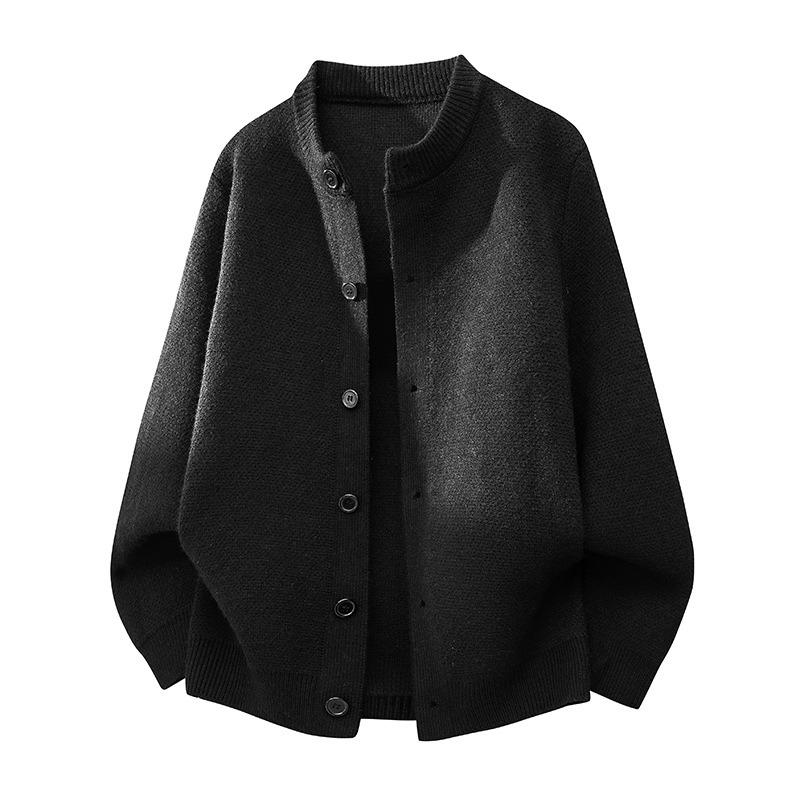 Autumn and Winter Sweater Cardigan Solid Color Button Long Sleeve Casual Top