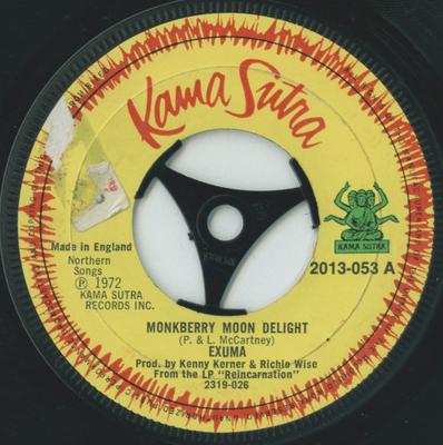7inch Record EXUMA - Monkberry Moon Delight 2013053 Kama Sutra 1972 UK Rock Used